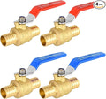 (Pack of 4) EFIELD 1-Inch Pex Crimp Full Port Shut-off Brass Ball Valves for Hot and Cold Water, Potable Water,(VALVE256-4PCS)