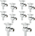 10-PCs HeSun Pex Angle Stop Valve, 1/2" Pex x 3/8" OD Compression Angle Stop, 1/4 Turn Shut Off Valve for Bathroom, ASTM F1807(VALVE076-10)