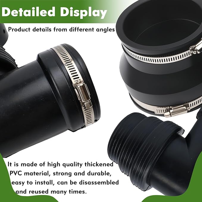 RV and Camper Sewer Waste Plumbing Connection System Kit Compatible with 3 inch PVC Pipe RV Sewer Hose Fittings RV Sewer Adapter 6 Pcs, Set with Transparent Storage Box