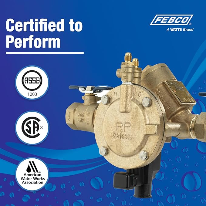 Febco LF825Y Series 2" Bronze Reduced Pressure Zone Backflow Preventer Assembly, Quarter Turn Shutoff, Y Pattern, Flood Sensor with SentryPlus Alert Technology for Relief Valve