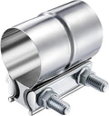 2 Inch Lap Joint Exhaust Band Clamp, 304 Stainless Steel Muffler Clamp, Pipe Clamps Sleeve Coupler for Pipes, Mufflers and Catalytic Converters