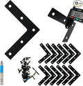 QSJ 12 Pcs L Flat Straight Brackets Corner Bracket Set 3.15'' Bracket Brace Mending Plate Stainless Steel for Wood