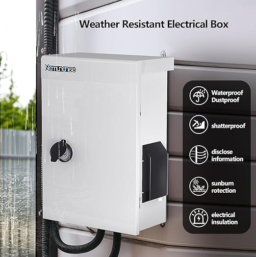 Outdoor Electrical Box with Thermostat and Fan, Cold-Rolled Steel Plate, Aluminum Alloy Back Beam, One-Piece Ventilation Design, IP65 Waterproof, Wall/Pole Mounted. (17.7" x 13.7" x 7.9")