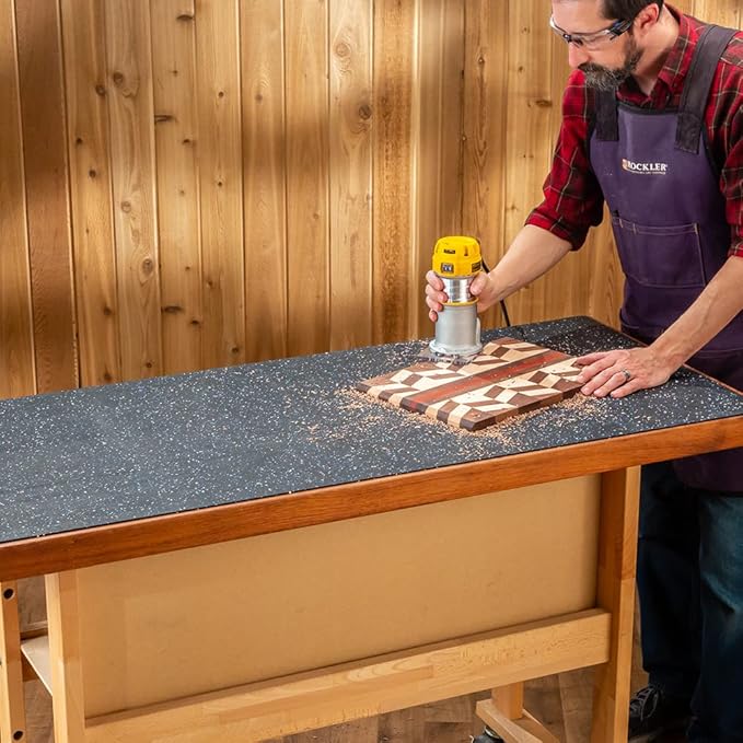 Rockler Rubber Mat 2' x 5' - Heavy-Duty Workbench Mat for Woodworking, Garage, & Tool Benches – Shock-Absorbing, Easy to Clean Work Table Mats - Protects Tools & Work Surface