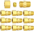 ChillWaves Brass Compression Tube Fitting, 3/16" OD x 1/8" NPT Male Compression Union Connector(10-PACK)