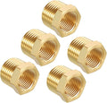 Pack of 1, 1/2" NPT Male to 3/8" NPT FeMale Solid Brass Hex Bushing, Hose Fittings Adapter Threaded Reducer Heavy Duty for Pipe Leak Repair, Pneumatic Systems, Compression
