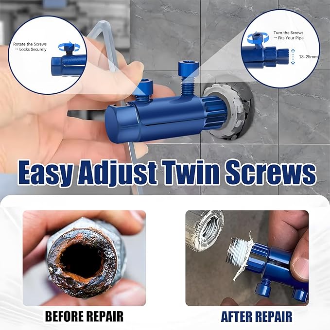 Broken Pipe Extraction Tool - For 1/2“, 3/4”, 1" Pipes | Removes broken faucets, pipe threads, damaged faucet bolts, PVC/PEX pipes