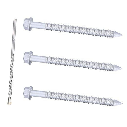 1/4 x 2-1/4" 410 Stainless Steel Hex Head Tapcon Concrete Screw Anchor, for Anchoring to Masonry, Block or Brick (100Pcs)