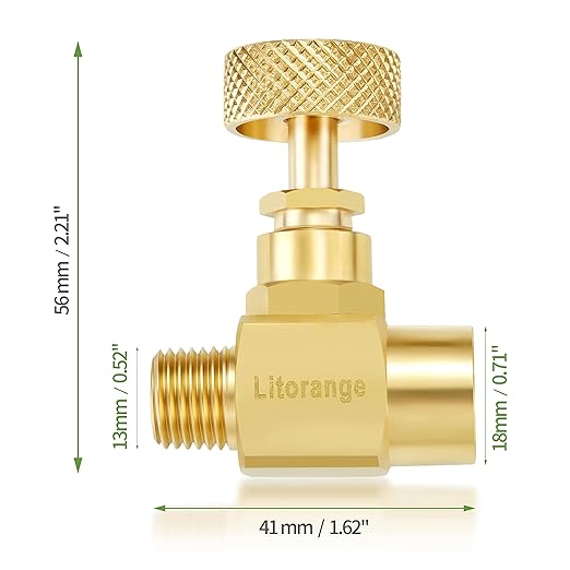 2 Pack Heavy Duty Brass Replacement Control Needle Valve 1/4" Male NPT X 1/4" Female NPT Connection
