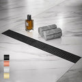 Linear Shower Drain 36 Inch Rectangular, SUS-304 Stainless Steel Black Shower Drain, 51L/Min Fast Drainage Floor Linear Drain, US Standard CUPC Certified, Matte Black, SD-112-36B