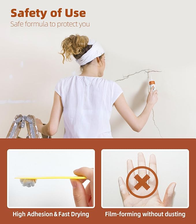 Spackle Wall Repair Kit,Drywall Repair Patch Kit,Simple Small Wall Hole Filler＆Efficient Crack Repair,3 Pack Wall Putty Paste,Plaster Ceiling Repair,Apartment Friendly