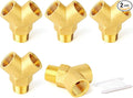 GASHER 2PCS Brass Pipe Fitting Male Branch Tee Y Adapter 1/4" NPT Female x 1/4" NPT Female x 1/4" NPT Male