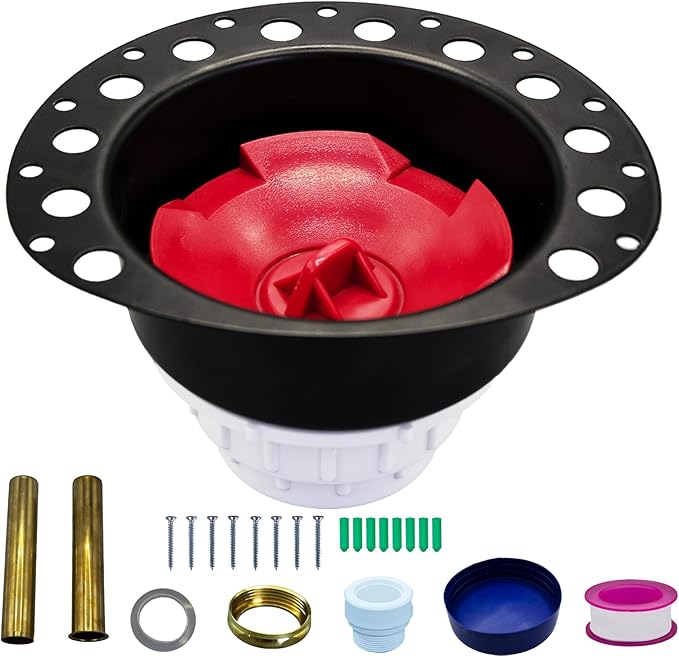 Freestanding Tub Drain Rough-in Kit with with ABS Plastic Adapter and Brass Tail Pipes Fit for Freestanding Bathtub & Floor Mounted Bathtub & Copper Bathtub