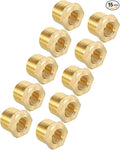 Pack of 15, 1/2" Male NPT to 1/4" FeMale NPT Solid Brass Hex Bushing, Hose Fittings Adapter Threaded Reducer Heavy Duty for Pipe Leak Repair, Bathroom Remodel, Compression