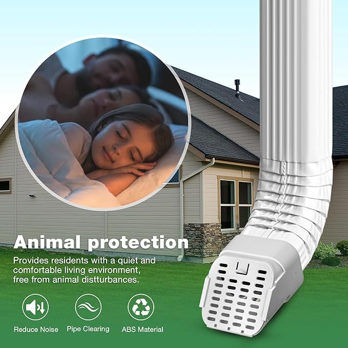 3"x4" Type-A Gutter Downspout Connector, Outlet Filter and Leaf Guard for Bottom of Downspouts