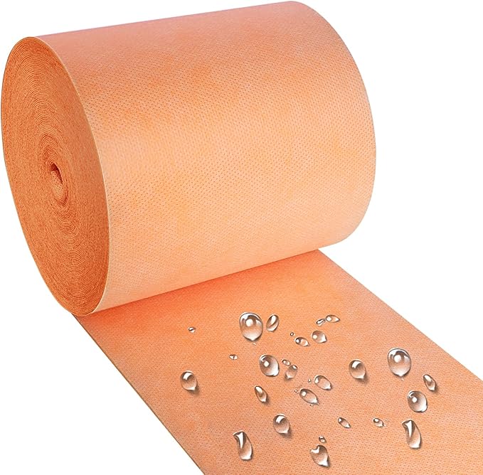 Waterproof Membrane Band Roll,Shower Waterproofing Membrane Uncoupling Band for Tile Wall Floor Bathroom Shower Sauna Steam Room, Tile Underlayment Seam Tape(5IN*50ft), 22Mils Thick
