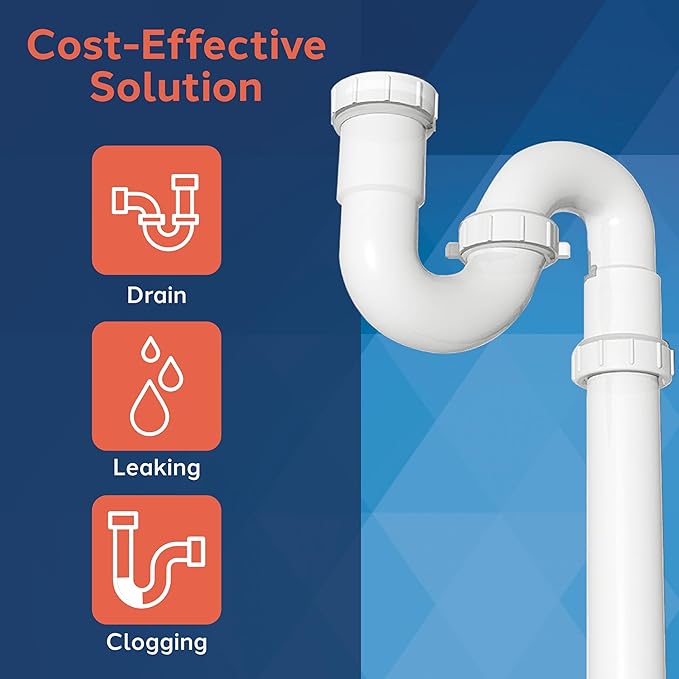PlumbCraft 1.5-in. OD White Complete Garbage Disposal Installation Kit 7027450, Sink Drain Pipes and Fittings for Setting Up a Garbage Disposal Tool, Kitchen Sink Drain Kit for DIY and Professionals