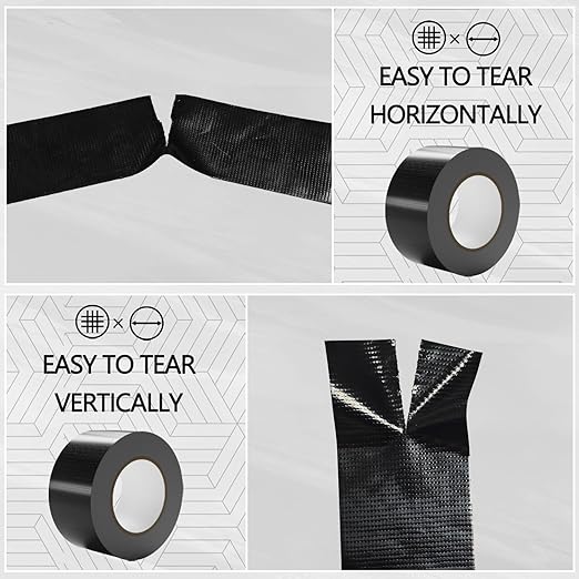 SWRT 9 Mil 2-Pack Black Heavy Duty Duct Tape Strong Adhesive, 2 in x 30 YD (Total 60YD) Duct Heavy Duty Waterproof All Weather Black Duct Tape No Residue Sealing & Patching for Indoor&Outdoor Repair