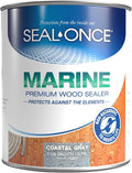 SEAL-ONCE Marine Ready Mix - 1 Gallon Penetrating Wood Sealer Waterproofer & Stain (Coastal Gray). Water-Based, Ultra-Low VOC Formula for high-Moisture Areas to Protect Wood Docks, Decks & Piers.
