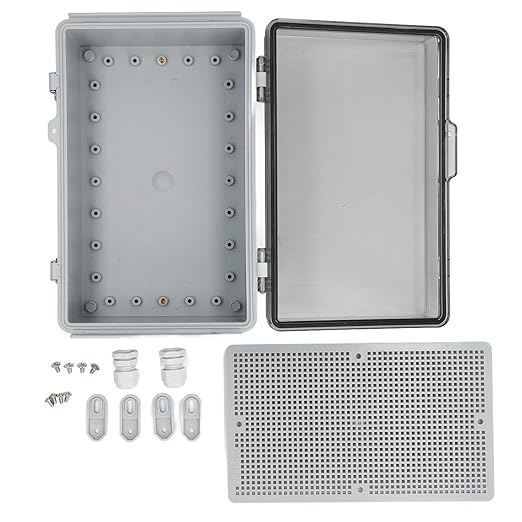 Electrical Junction Box,175x275x110mm IP67 ABS Plastic Electrical Project Enclosure with Mounting Plate
