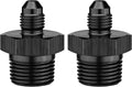 EVIL ENERGY 3AN Male Flare to 3/8" NPT Pipe Fitting Adapter Straight Aluminum Black 2PCS