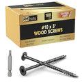 #10 x 3” Deck Screws, 108Pcs Star Drive Wood Screws, Rust Resistant Timber Screws for Timber/Log/Landscaping Wood, T25 Star Bit Included, Black