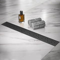Linear Shower Drain 32 Inch, Bubbles Shower Drain SUS-304 Stainless Steel, 51L/Min Fast Drainage Floor Linear Drain, US Standard CUPC Certified, Matte Black, SD-099