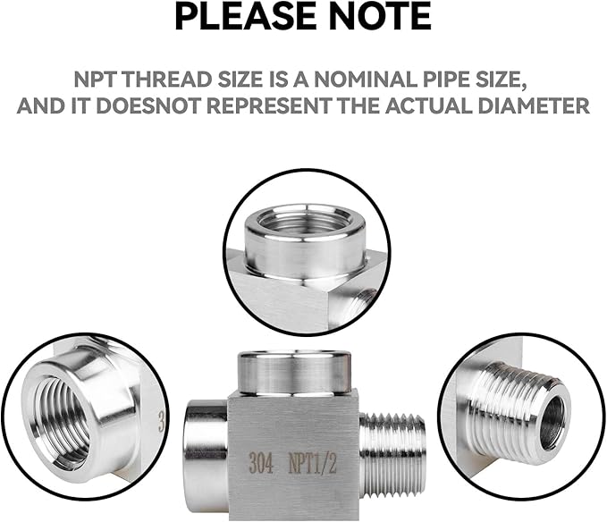 1 piece,1/4 npt tee, npt 1/4 tee female to male,3WayConnector,Fabricateof 304 Stainless Steel