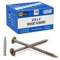 #10 x 4” Deck Screws, 108Pcs Star Drive Wood Screws, Rust Resistant Timber Screws for Timber/Log/Landscaping Wood, T25 Star Bit Included, Brown