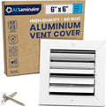 6x6 Inch (Duct Opening) Aluminum 2-Way Air Flow Vent – HVAC Vent Cover for Wall or Ceiling – Quiet HVAC Wall Register with Multi-Shutter Damper – Adjustable Curved Blade - Plastic Seal for Tight Fit