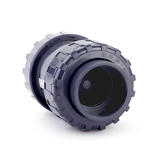 HYDROSEAL Sharkfellow 3’’ PVC True Union Ball Check Valve with Full Port, ASTM F1970, with EPDM Seals, Corrosion-Free, Service Free, Rated at 200 PSI @73F, Gray, 3 inch Socket (3'')