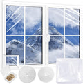 63×63inches Window Insulation for Winter,Plastic Window Cover for Winter,Thermal Window Insulation Kit for Winterizing,Thick Transparent Window Seal Film for Winter Window Covering