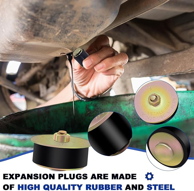 2" Rubber Expansion Freeze Plugs, 3PCS Automotive Engine Expandable Freeze Rubber Plugs Fit Hole: 2" to 2-1/8” (50 mm - 53 mm)