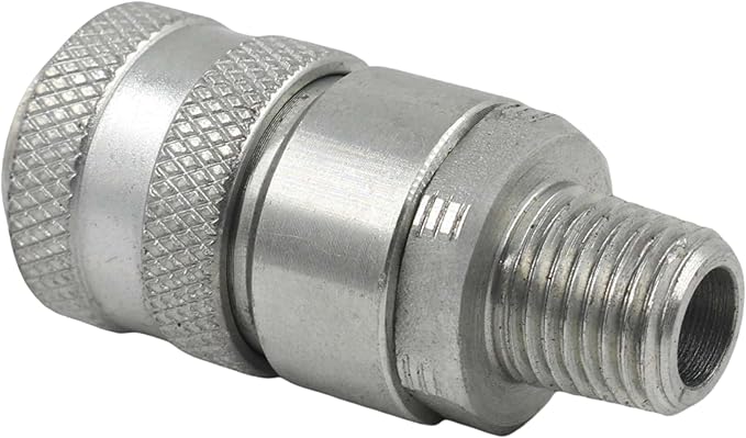 PD243 Series PD Steel Test Port and Diagnostic Equipment Quick Coupler with Male Pipe Thread, 1/8" Body Size, 1/4"-18 NPTF Thread Size, 2.1" Length