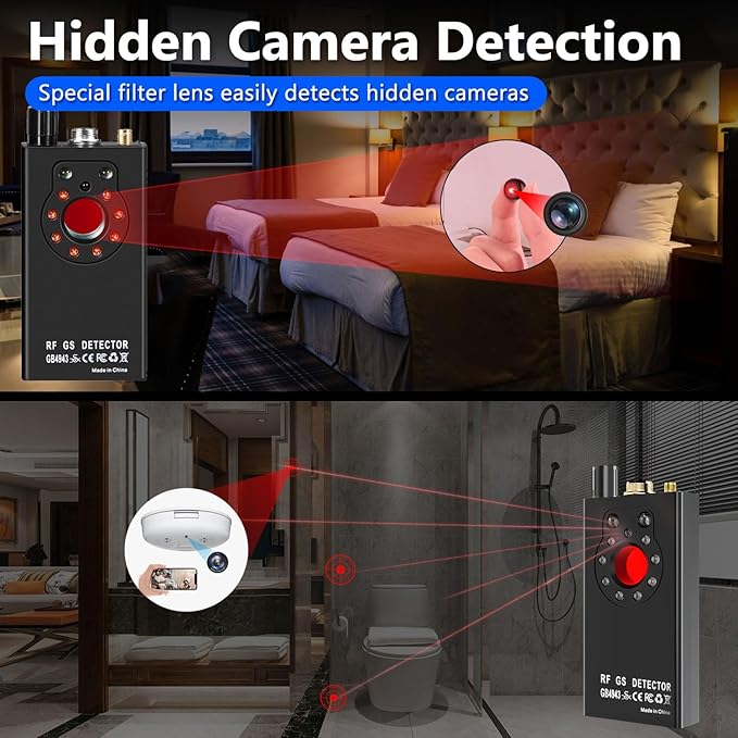 JMDHKK K19 Hidden Camera Detector, Bug Detector, Signal Detector, Spy Camera Finder for Travel, Hotel, Office, and Personal Privacy Protection(Gray)