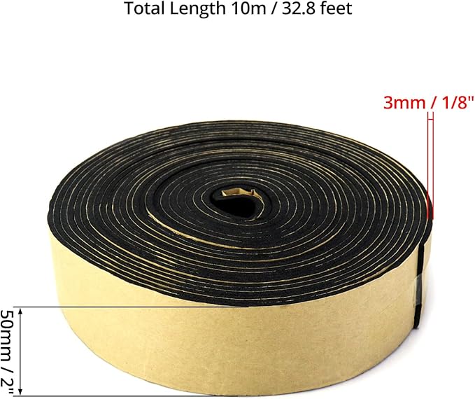 QWORK Pipe Wrap Insulation, 2 Pack Waterproof Foam Insulation Tape Adhesive for Hot or Cold Pipes, 33 Ft Long x 2 Inch Wide x 1/8 Inch Thick