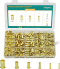 280PCS Brass Compression Insert，for Tube OD 1/8" 3/16" 1/4" 5/16'' 3/8" 1/2", Insert Tube Compression Sleeve Fitting Assortment Kit