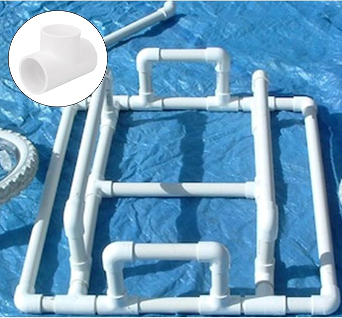 5Pack 3 Way 1-1/2" PVC Tee PVC Pipe Fittings Connector (Socket x Socket x Socket) Furniture Grade SCH40 1.50" PVC Tee Elbow Pipe Fitting Adapter for Water Supplies Build PVC Furniture Shelf