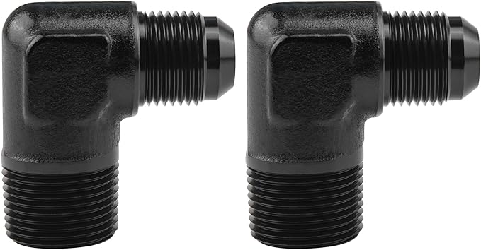 EVIL ENERGY 10AN to 3/4" NPT Male 90 Degree Fitting Adapter Aluminum 2PCS