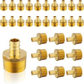 (30-Pack) PEX Fittings, Pex 1/2"x3/4" Male Threaded NPT Adapter, Brass Crimp Fittings, for PEX Tubing Pipe Plumbing, ASTM F1807