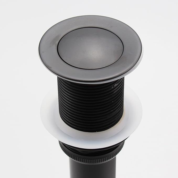 Pop Up Drain Stopper Without Overflow, Bathroom Lavatory Vanity Vessel Sink Drain, Black