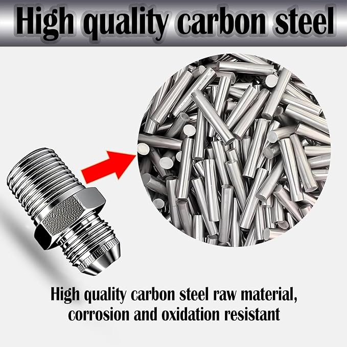 3/8" JIC Male x 3/8" NPT Male Hydraulic fitting, Carbon Steel SAE 37°Flare Pipe Adapter Tube Fitting Straight Union Connector,10 Pack