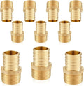 10-Pack HeSun PEX Fittings, 3/4" PEX x 1/2" Male NPT, Brass Crimp Male Adapter Fitting for ASTM F1807(PEX1807027)