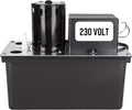 Little Giant VCL-24ULS 230 Volt, 1/18 HP, 270 GPH, Automatic Condensate Removal Pump with 1-Gallon Tank and Safety Switch, 6-Ft. Cord, Black, 553211