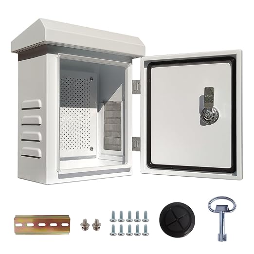 Nema Enclosure Outdoor,Waterproof Enclosure - IP Waterproof Electrical Box, Electrical Enclosure Box, Metal Galvanized Electrical Enclosure (12x9x6”)