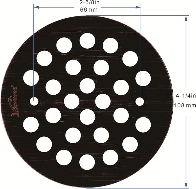 4-1/4Inch Screw-in Shower Strainer Drain Cover Replacement Floor Strainer Floor Drain (Oil Rubbed Bronze)