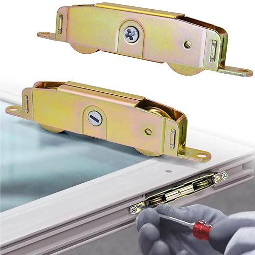 Sliding Patio Door Rollers Replacement Hardware Fits Jeld Wen, Truth Part #31761A, Milgard, Marvin, 1-1/4" Steel Ball Bearing Wheels, 5-3/4" H.C., Side Adjustable, 2 Pack