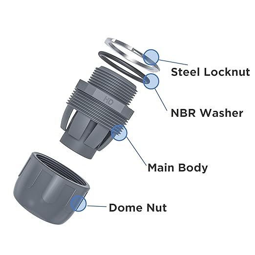 Conduit Connectors, 1/2 Inch Liquid Tight Connector NPT Non-Metallic for PVC Electrical Flexible Conduit Fittings, 180 Degree Straight, UL Listed for Home Outdoor Tubes Tools, Grey (300-Pack)
