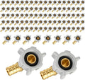 100-Pack EFIELD Pex 1/2" X 1/2" Female NPT Swivel Elbow Brass Crimp Fittings, ASTM F1807,(PEX1807208-100PCS)