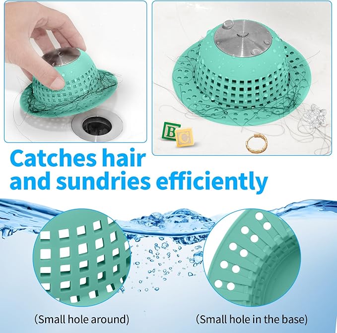 Shower Drain Hair Catcher Bathtub Drain Cover Shower Protector for Pop-Up & Regular Drains